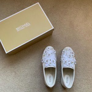 Michael Michael Kors Leather Floral Slip-On